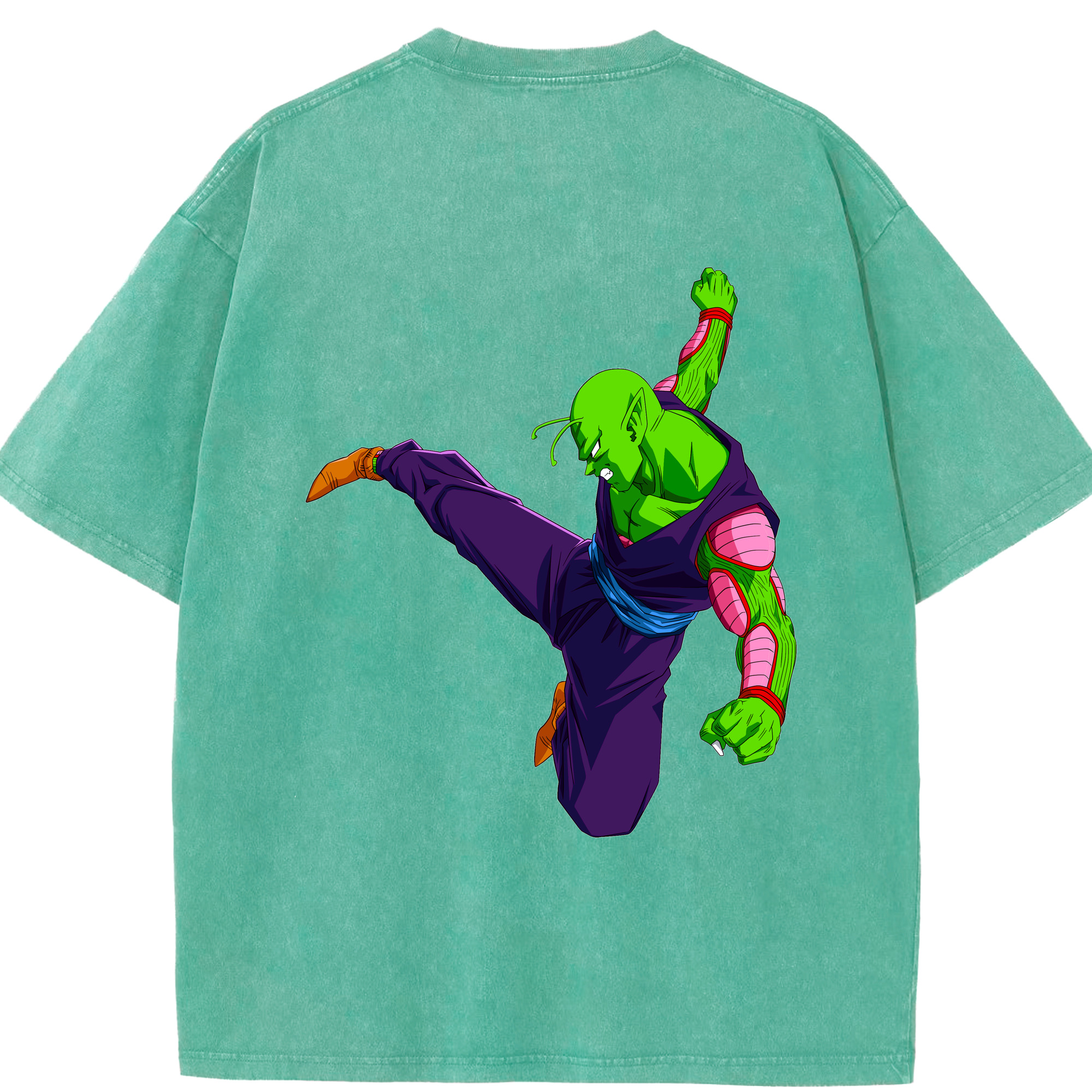 （画像用） ドラゴンボール ピッコロ DRAGON BALL Piccolo 綿100% ヴィンテージ風 半袖Tシャツ（背面プリント）